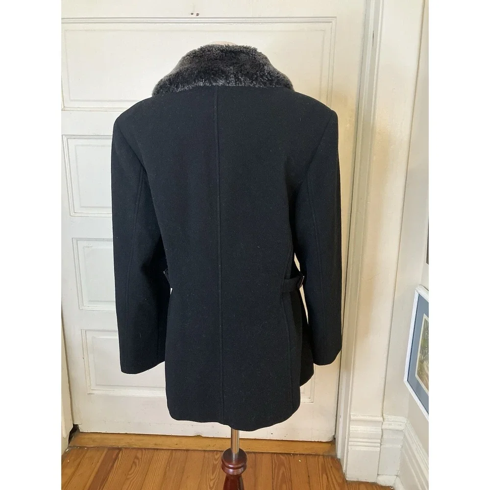 Collection By Gallery Coat Black Sz Med Jacket With‎ Faux Fur